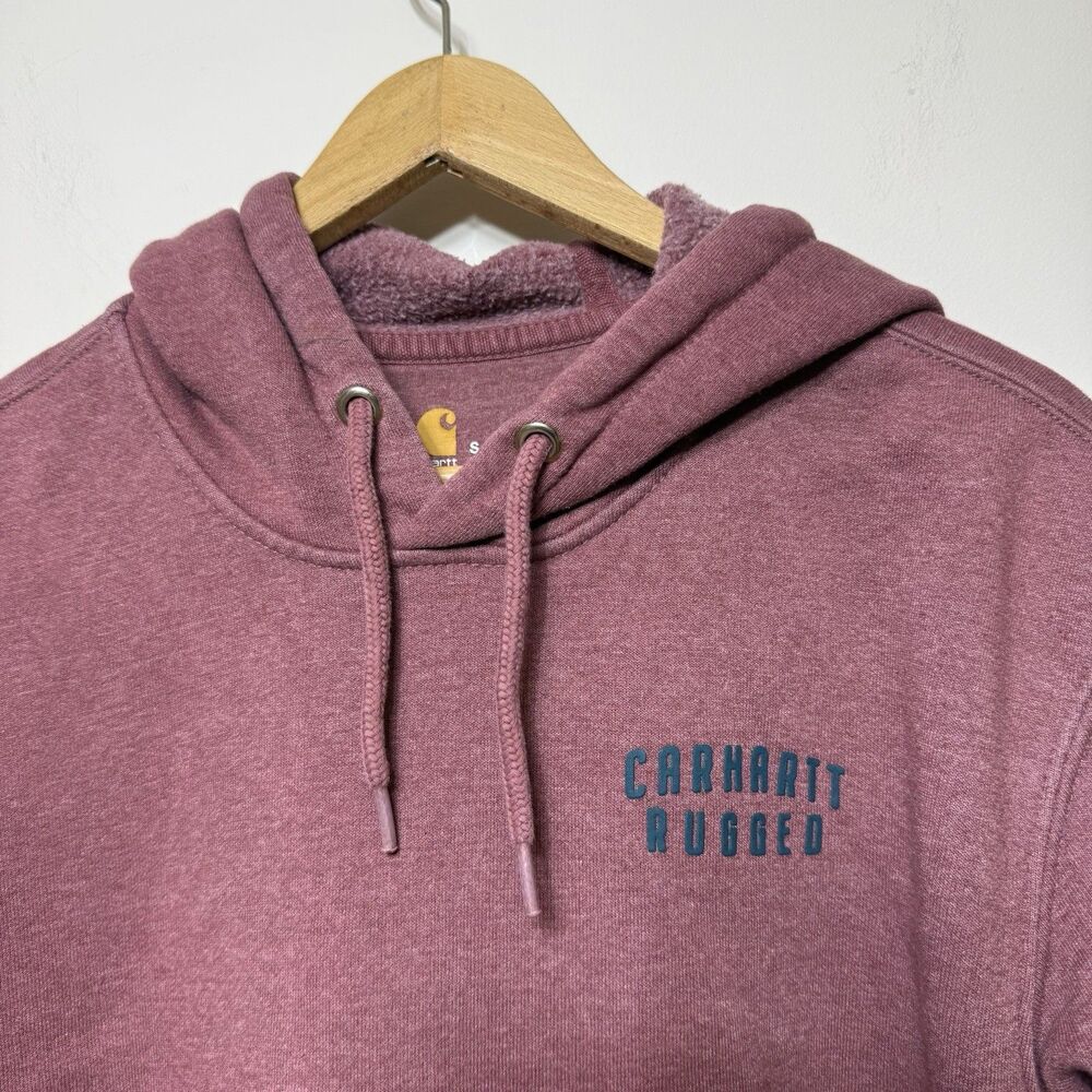 Carhartt Original Fit Hoodie Pull Over Mens Small Rugged Fullback Print Design - Picture 1 of 7